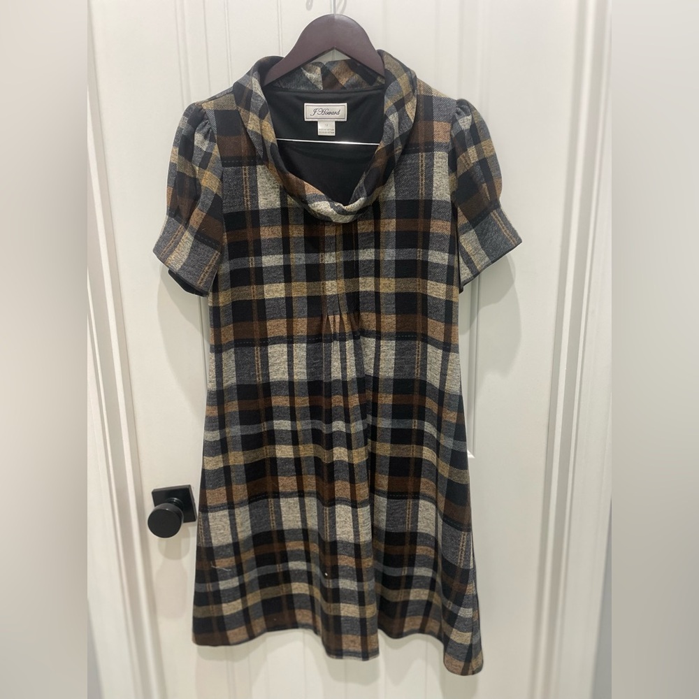 J Howard Dress with Plaid Accent